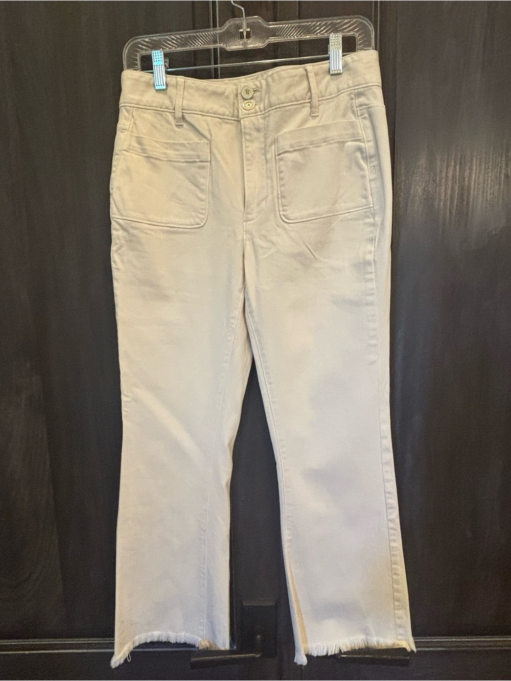 Spartina 449 Cream Cropped Straight-Leg Jeans